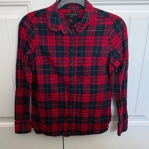 Banana Republic Red and Navy Blue Plaid Shirt